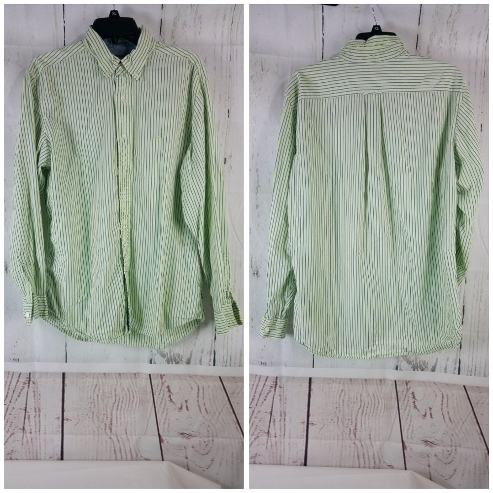Nautica Striped Button Down Dress Shirt L